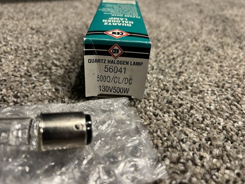 2 NEW Vintage CEW Tungsten QUARTZ Lamp Bulbs 500W 130V 2000 HRS 500Q/CL - Picture 3 of 4