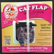 Cat Flap Small Cat Door Ideal Pet Products 6 1/4" x 6 1/4" 4-Way Lock -