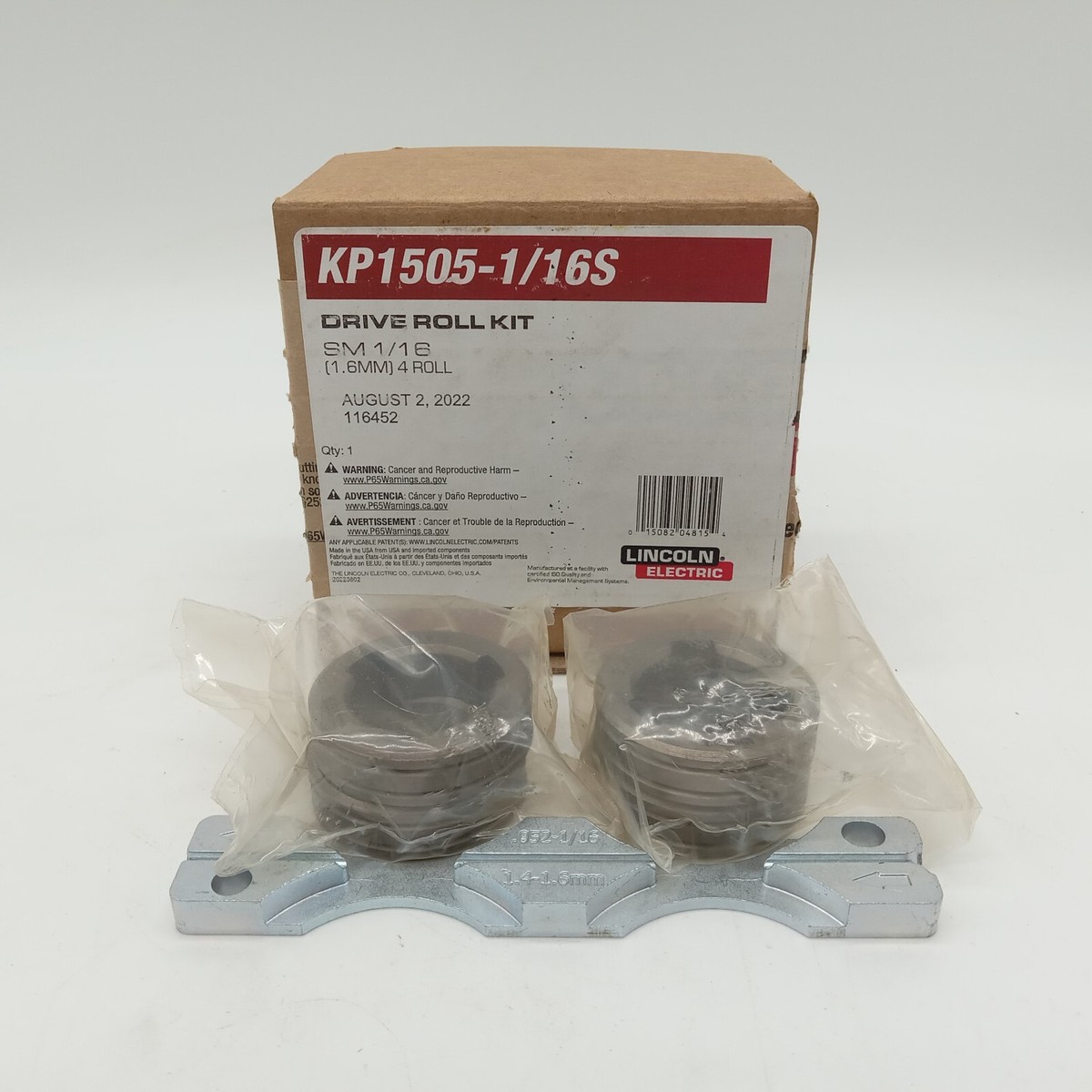 Lincoln Electric KP1505-1/16S | Drive Roll Kit, 4-Roll, 1/16 Inch, V-Groove, 1/16 In | Raptor