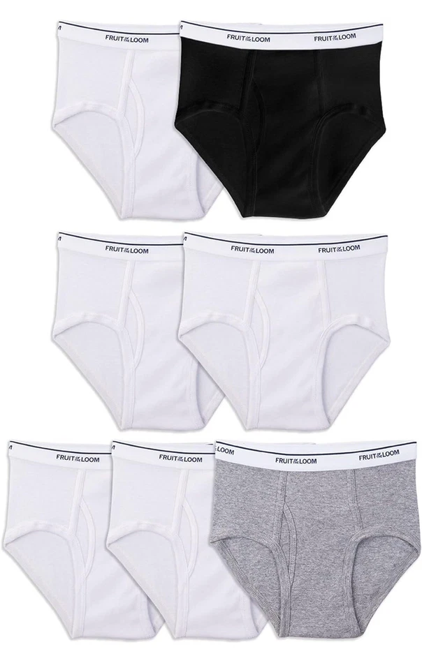 Calzoncillos de algodón sin etiquetas Fruit of the Loom para niños (colores surtidos) 7 PAC talla L Foto 2 de 4