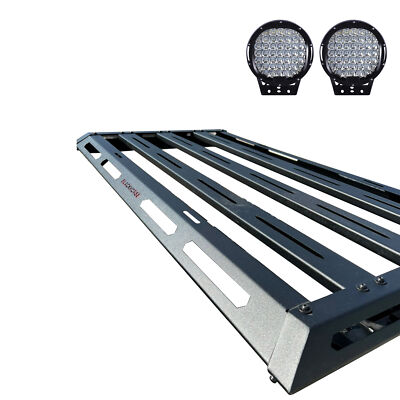 Black Horse ARMOUR II Basket Black w/set of 9''LED Fits 2005-2026 Toyota Tacoma