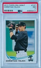 CHRISTIAN YELICH ROOKIE CARD MIAMI MARLINS 2013 TOPPS PSA 7 MILWAUKEE BREWERS RC. rookie card picture