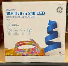 GE StayBright 240-Light 19.6-ft Multicolor Integrated LED Christmas Tape Lights