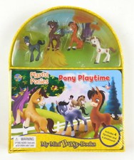 My Mini Busy Books Pony Playtime with 4 Playful Ponies Figurines and Playboard
