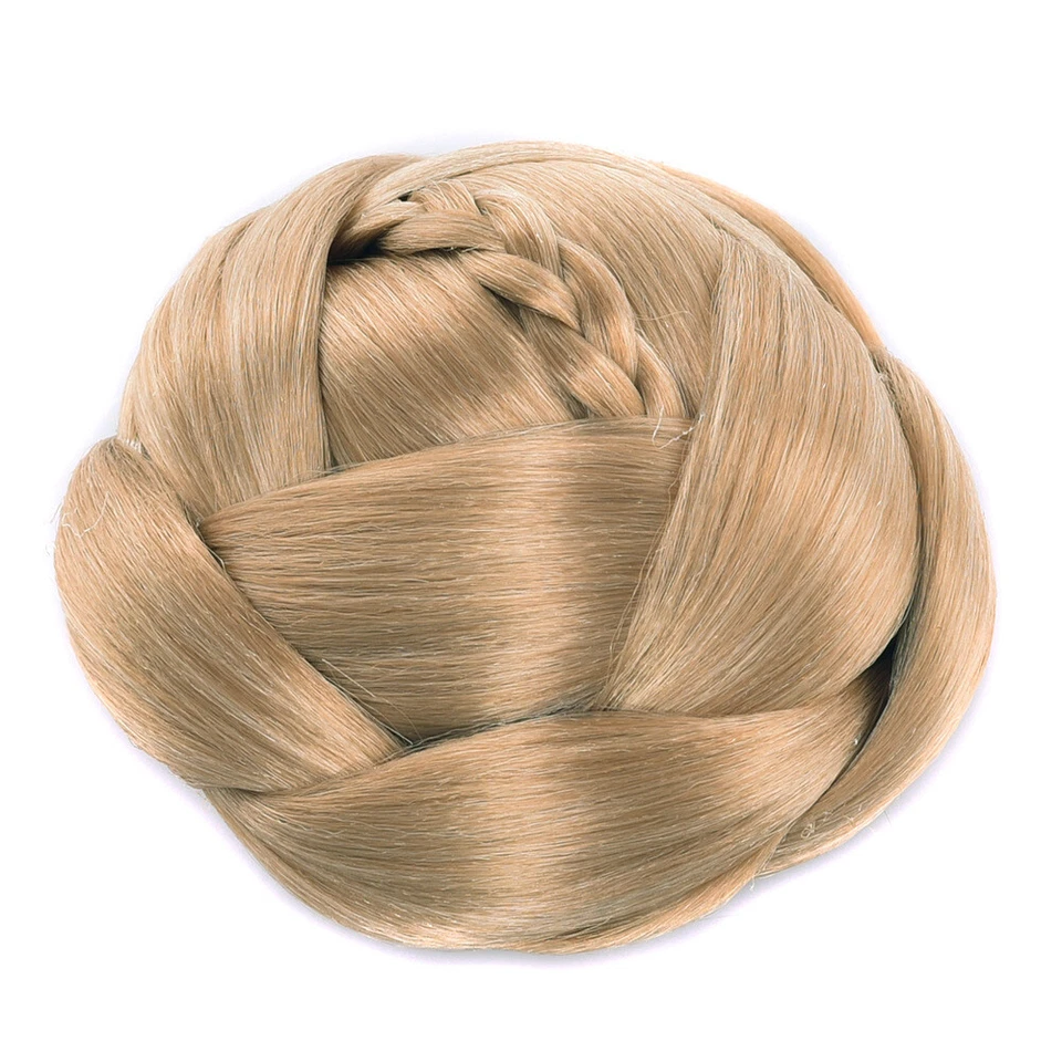 Parrucchieri donna 6 colori clip intrecciata in panini capelli sintetici capelli chignon - Immagine 3 di 4