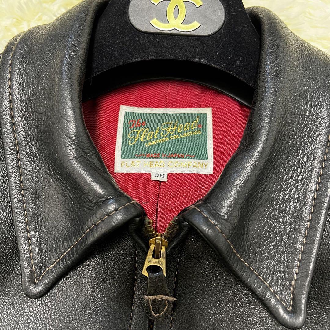 Flat Head Single Rider Jacket Deerskin Genuine Leathe… Gem