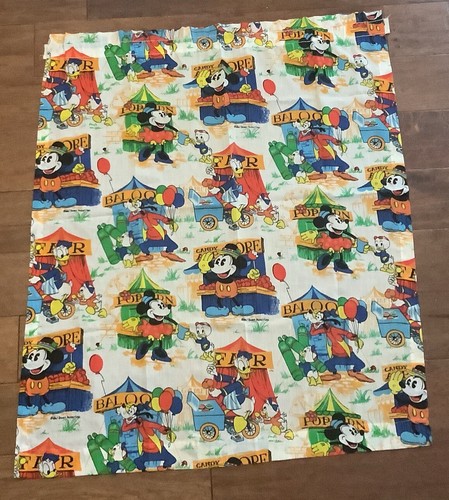 Vintage : WALT DISNEY "Mickey Mouse at the Fair" CURTAINS 1 Set Donald Duck - Picture 2 of 9