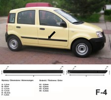 Seitenschutzleisten schwarz für Fiat Panda II 169 2. Generation 09.2003-12.2012 Seitenschutzleisten schwarz für Fiat Panda II 169 2. Generation 09.2003-12.2012