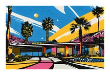 1960s Mid Century Modern Palm Springs Pop Art Print wps4