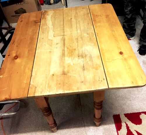Antique Victorian Pine Country Farmhouse Drop Leaf Kitchen Dining Table ...