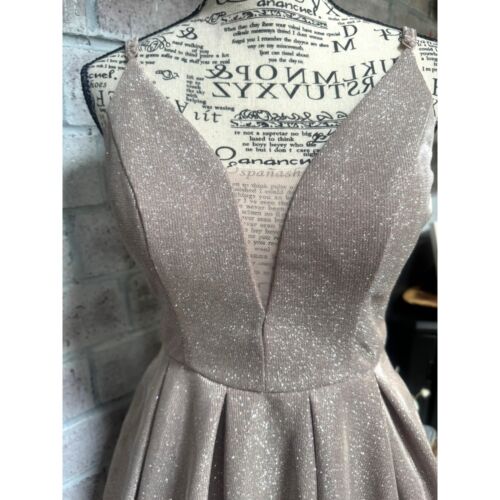 B. Darlin Rose Shimmer Mesh Prom/Party Dress Womens/Junior 3/4 W/Pockets Short - Picture 3 of 7