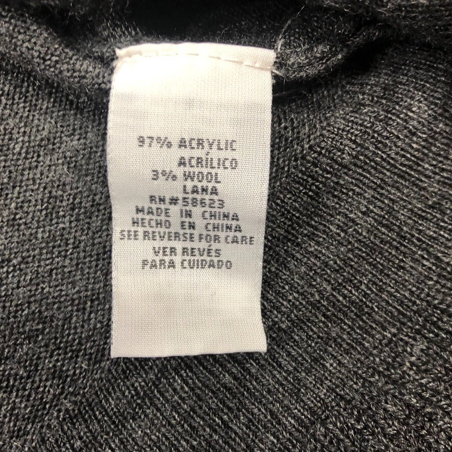 Suéter Carol Rose Mujer Pequeño Gris Mezcla de Lana Cárdigan Frente Abierto Cottage Core Foto 4 de 4