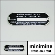 Classic Mini Chassis Plate Austin Morris British Leyland CP339 bmc cooper blank