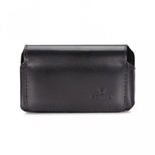 PREMIUM BLACK LEATHER CELL PHONE CASE COVER BELT HOLSTER with SWIVEL CLIP LOOPS