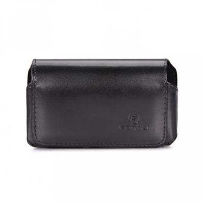 PREMIUM BLACK LEATHER CELL PHONE CASE COVER BELT HOLSTER with SWIVEL CLIP LOOPS