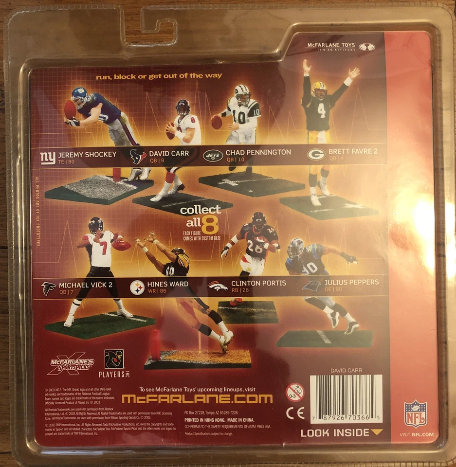 NIB McFarlane David Carr NFL Figure Houston Texans Series 7 2003 - Image 3 of 3