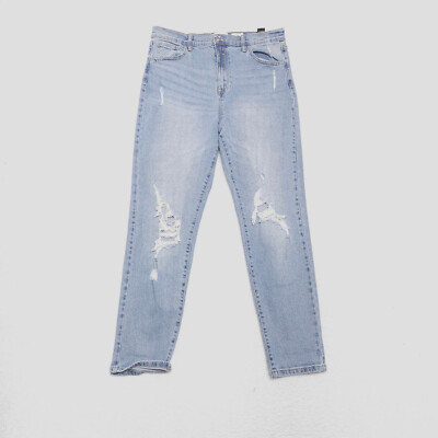 Celebrity Pink Mindful Womens Junior Size 13/31 Blue Distressed Stretch Mom  Jean