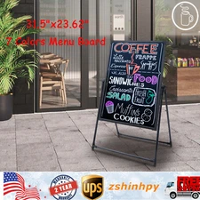 LED Message Board Sign Illuminated Neon Erasable Menu Board Adjustable Height