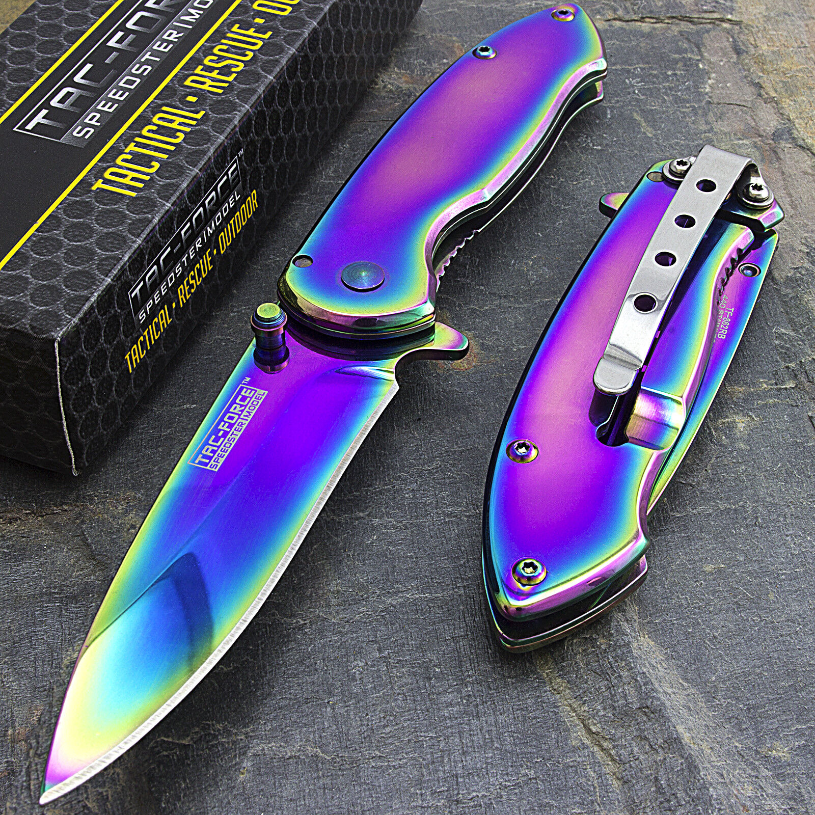  Rainbow Titanium Everyday Carry EDC Spring-Assisted Folding Knife  Knife : Tools & Home Improvement