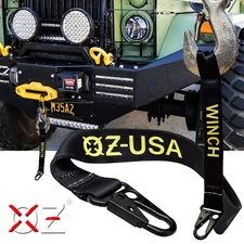 2X Winch Hook Tag Pull Safety Tie-Down Strap Carabiner Clip Off-road Truck UTV
