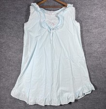VINTAGE Ashley Taylor II Nightgown Size 24W-44 Cotton Blue Ruffle Frill Floral