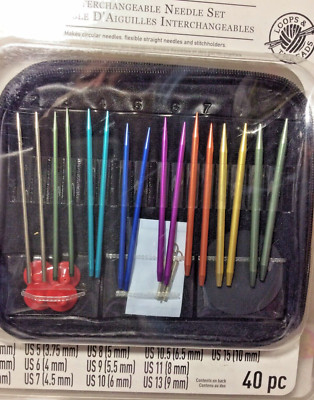 Loops & Threads Interchangeable Knitting  Needle Set New