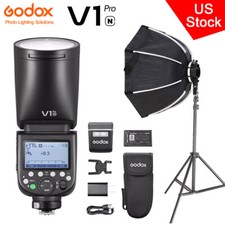 US Godox V1 Pro-N TTL HSS Flash Speedlite 90cm Octagon Softbox Stand For Nikon
