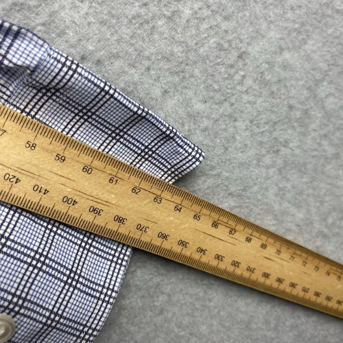 Hugo Boss Shirt Mens 16 34/35 Blue Plaid Long Sleeve Button Up Smart Casual - Picture 8 of 11