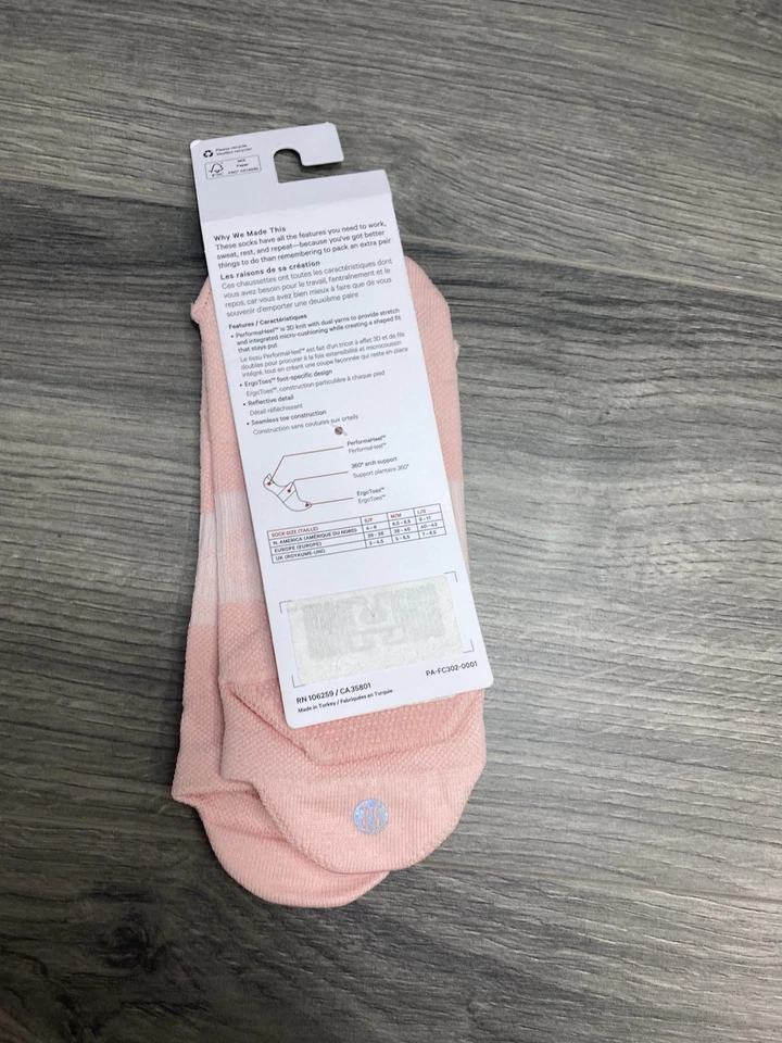 Calcetín para mujer Lululemon Power Stride Tab 1 par rosa nuevo con etiquetas talla grande Foto 3 de 4