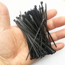 Image of 4 inch Cable Ties Black 100 Pack, 2.5mm x 100mm Zip Ties Long 18 lbs Tensile St