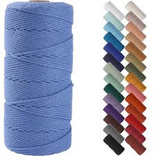 Macrame Cord 2mm x 220yards, Colored Macrame Rope, Cotton 2mmx220Yards Ocean