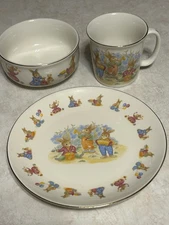 Mount Clemens Pottery 3 Piece Child’s Dinnerware Set L’il Bunny