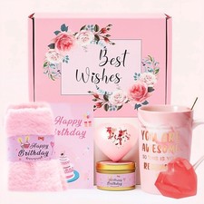 Birthday Gifts for Women, Happy Birthday Bath Set Gift Basket, Unique Spa Gift I