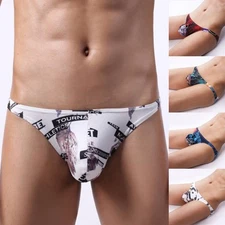 New Men Underwear Low Rise Printed Trunks Ultra-thin Bikini Breathable