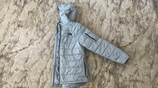 The North Face Men's Grey Hooded Puffer Jacket M Polyester Zip Pockets