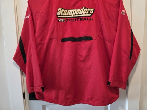 Reebok Calgary Stampeders Mens XL Authentic Sideline Jacket CFL Lightweight Red - Picture 12 of 14