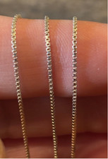 Vintage Italian Sterling Silver 18" Necklace Box Chain Necklace Made in ITALY