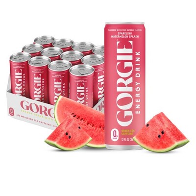 GORGIE Sugar Free Natural Energy Drinks, Sparkling Watermelon Crush 12 Pack  ...
