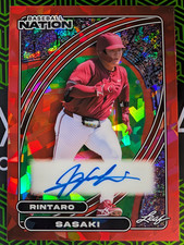 Rintaro Sasaki 2026 Leaf Baseball Nation Base Auto Red Crystal 2/3 Stanford