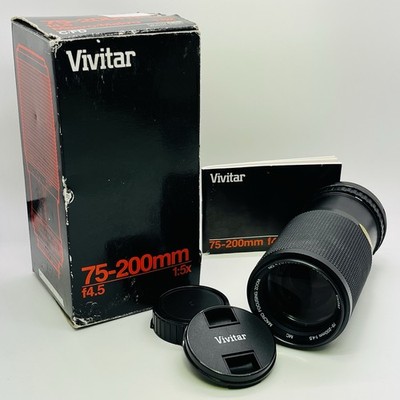 Vivitar 75-200mm 1:4.5 Macro Focusing Zoom Camera Lens For Canon Untested