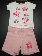 Girls Sz 12m Minnie Mouse 2pc Short Outfit