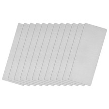 80x30x0.4mm Brushed 201 Stainless Steel Blank Metal Card Silver Tone 12 Pcs