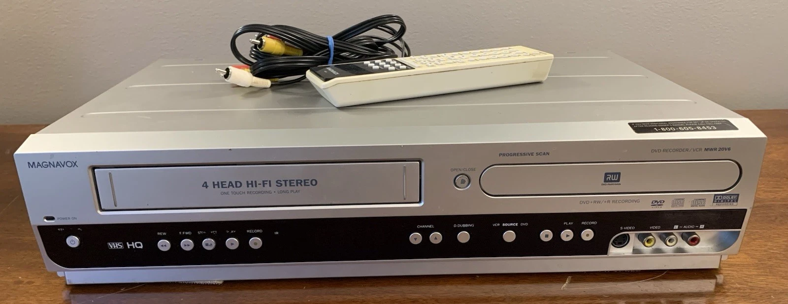 Magnavox MWR20V6 DVD Recorder VCR Combo | Tested, VCR Issue, With Remote & RCA