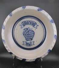 Rowe Pottery Works American Pie Plate Dish 10" Salt Glaze 1991 Cambridge WI