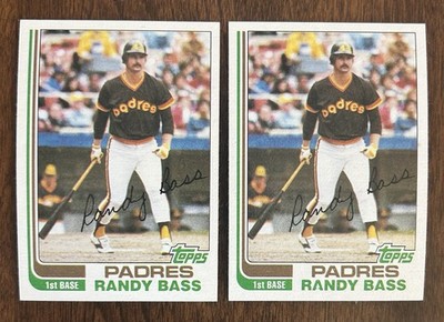 1982 Topps - RANDY BASS #307 (2-Card LOT) - San Diego Padres - NMMT