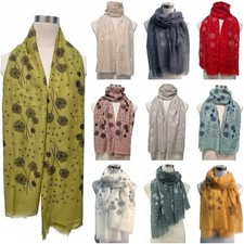 Women Ladies Long Fashion  Dandelio Flower Print Pattern Shawl Scarf  Warp  