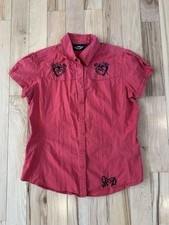Blusa Harley Davidson MUJER Mediana Pimentón Bordada Reina de Corazones Corona