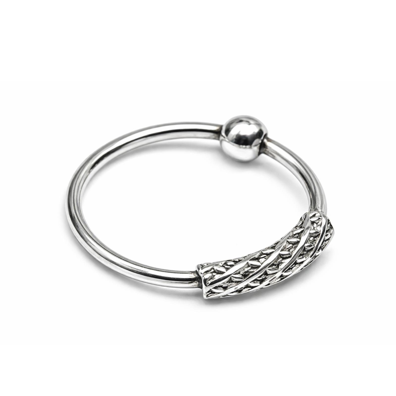 Nose Ring Celtic Lattice Hoop 925 Sterling Silver Braid Bead Piercing Jewellery