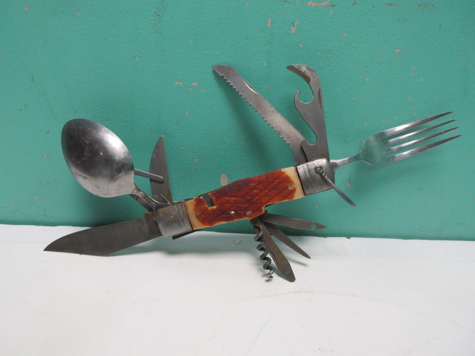 11 Tools Stag Handle Japan Survival Spoon