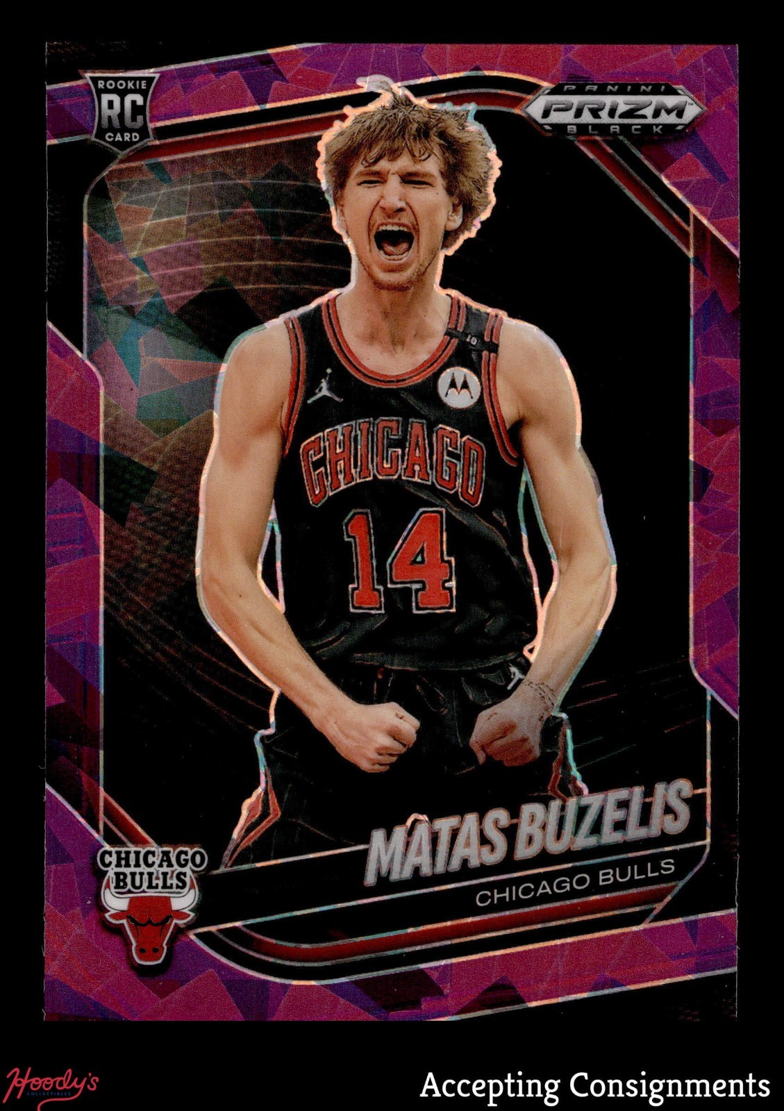 2024-25 Panini Prizm Black Purple Ice #41 Matas Buzelis 50/149 ROOKIE RC BULLS
